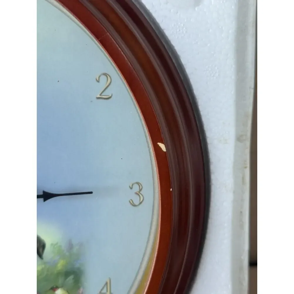 Bradford Exchange Very Rare Linda Picken Dachshund Dog Wall Clock w/Wagging tail